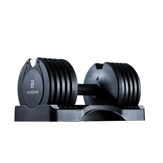 【BYZOOM FITNESS】Pure Series 10kg 5段重量可調式啞鈴 黑色 雙入