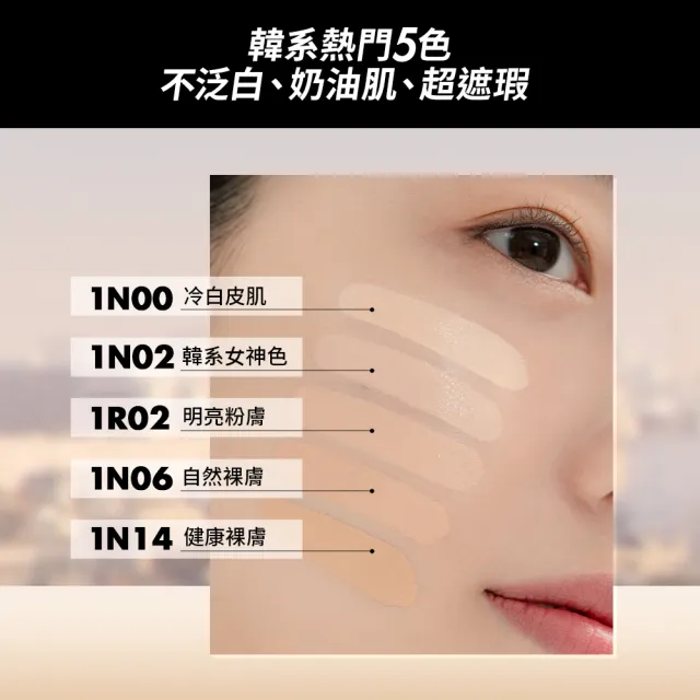 【MAKE UP FOR EVER】美肌防曬必備組(粉無痕美肌氣墊粉餅+第一步玫瑰水感防曬乳15ml)