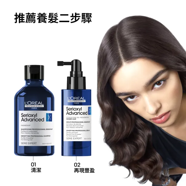【L’OREAL 巴黎萊雅PRO】絲芮雅平衡健髮洗髮精+活力啟動精粹90ml (建髮小藍瓶/養髮/控油/頭皮精華)