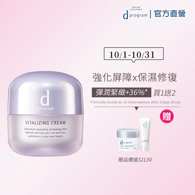 【d program 敏感話題】賦活緊緻乳霜新客組(45g)
