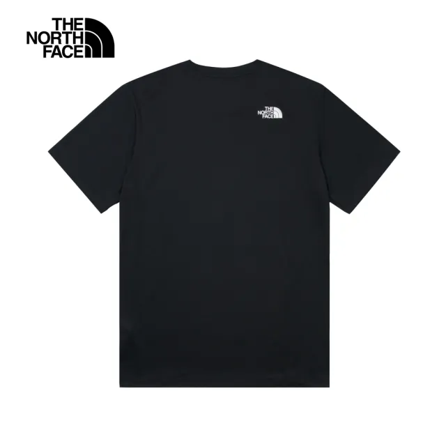 【The North Face】北面男款黑色UPF防曬透氣休閒短袖T恤｜83TOJK3(抗UV/排汗衫)
