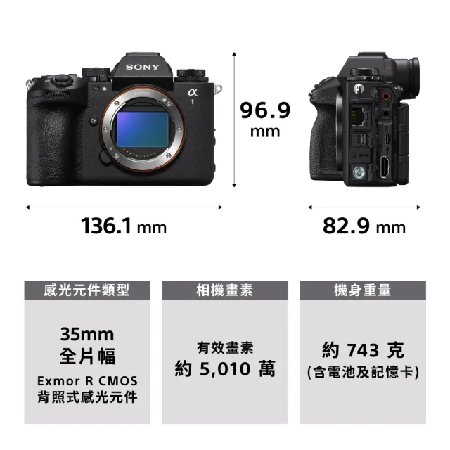 【SONY 索尼】全片幅單眼相機 ILCE-1M2 A1 II 單機(公司貨 保固18+6個月)