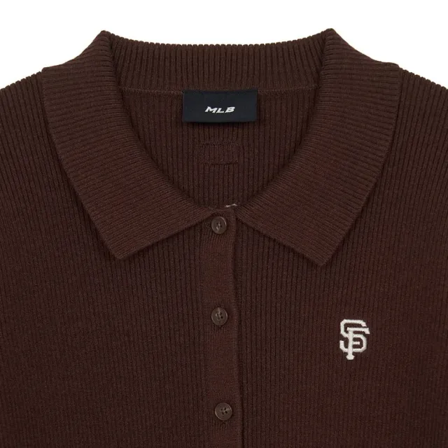 【MLB】女版 長袖鈕扣開襟針織衫 針織外套 道奇/巨人隊 (3FKCB0364-兩款任選)
