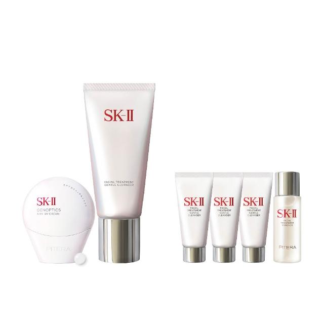 【SK-II】官方直營 防曬霜30g+潔面乳120g(五合一/防曬小白球/透明/新客入手)