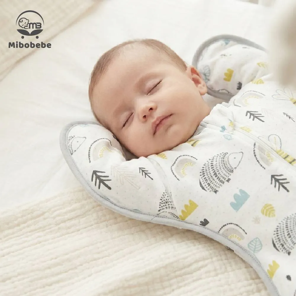 【Mibobebe】竹纖維透氣網眼包巾 嬰兒包巾 蝴蝶形安撫包巾 0-6M(可開袖 新生兒蝶形包巾 懶人包巾)