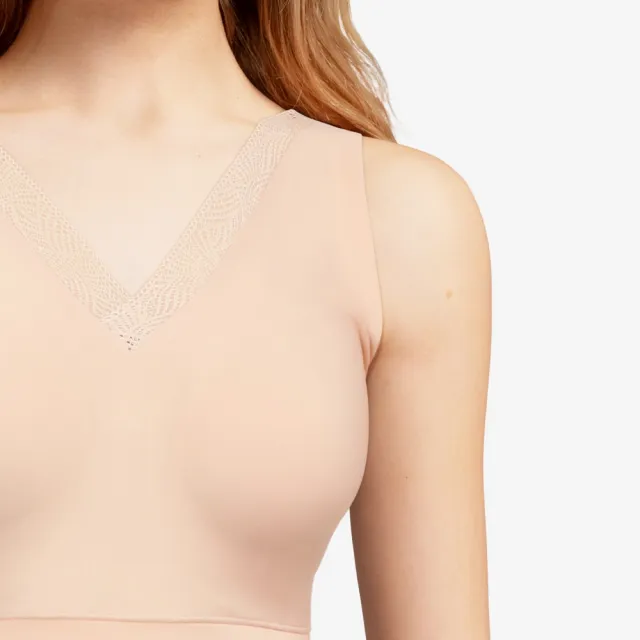 【Chantelle 仙黛爾】Soft Stretch.成套 無鋼圈無痕 輕運動背勾女內衣 平口褲 膚特.11G60_01N(超彈力.透氣)