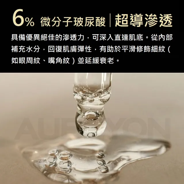 【AUBEYON 鶴貝雍】10%超導玻尿酸水光澎潤精萃30ml(10%玻尿酸*保濕修護(醫美術後適用)*抗老撫紋)