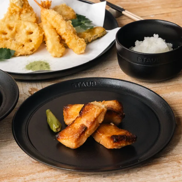 【STAUB】DINING LINE 靜謐黑橢圓陶瓷盤5件組-25/24/22/15x2cm(德國雙人牌集團官方直營)