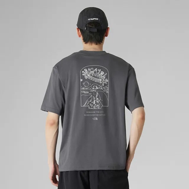 【The North Face】北面UE男款灰色背面大尺寸印花短袖T恤|8HF8RHI