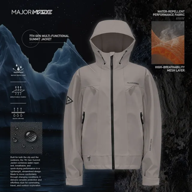 【MAJOR MADE】七代多機能登峰外套-素款(中性款/機能外套/防風外套/保暖外套)