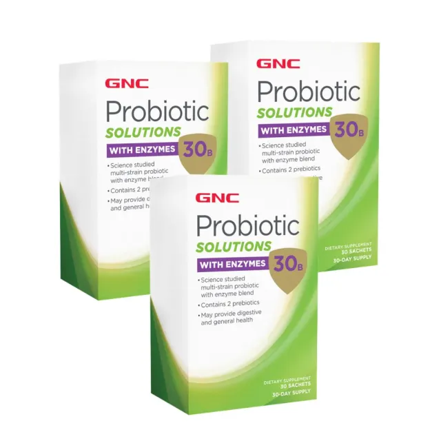 即期品【GNC 健安喜】益酵菌30B 30包/盒x3盒 (13隻專利益生菌/雙重益生質/19種消化酵素/300億菌數/順暢有感