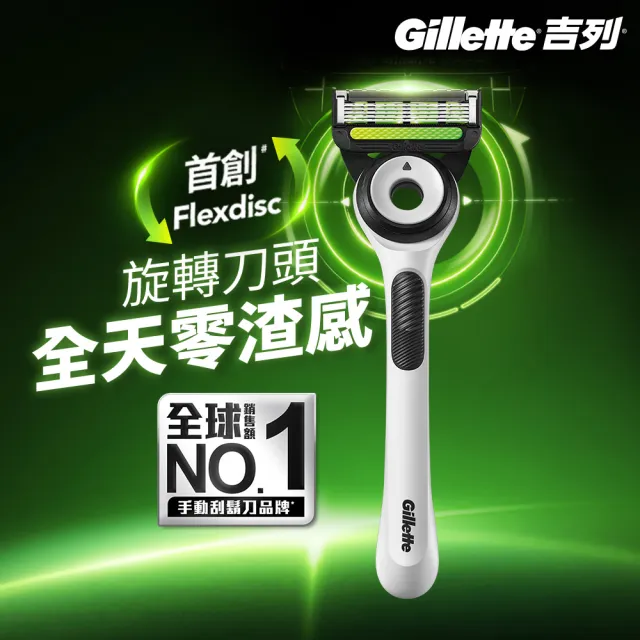 【Gillette 吉列】Labs 極光系列刮鬍刀 極光白(1刀架1刀頭)