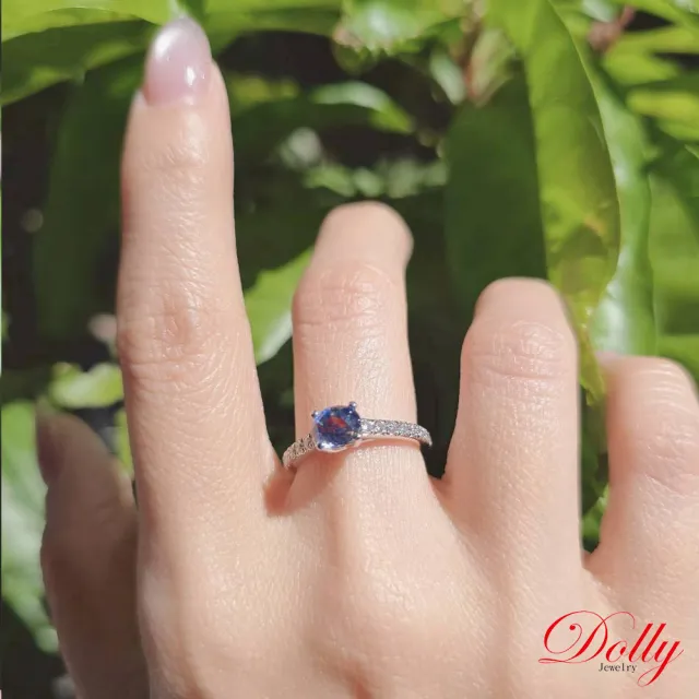 【DOLLY】14K金 無燒斯里蘭卡藍寶石1克拉鑽石戒指-027 高級訂製珠寶 奢華質感 浪漫送禮