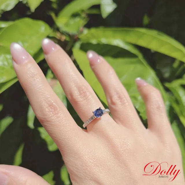 【DOLLY】14K金 無燒斯里蘭卡藍寶石1克拉鑽石戒指-027 高級訂製珠寶 奢華質感 浪漫送禮