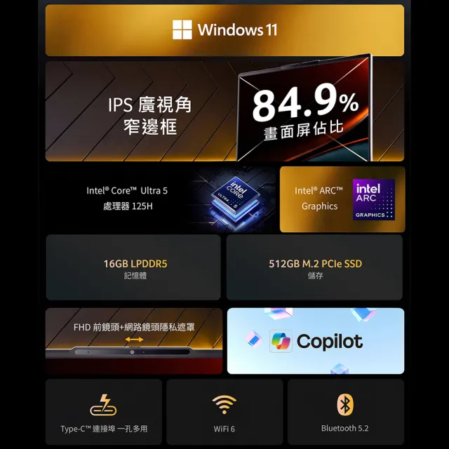 【Acer】65W快充組★15.6吋Ultra 5輕薄效能筆電(Aspire Lite/AL15-76P-5104/Ultra 5-125H/16G/512G/W11)