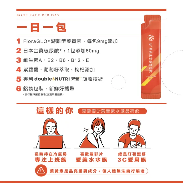 【BTP】B+葉黃素水感晶亮飲 2盒-15入/盒(/金獎玻尿酸/游離型葉黃素/水潤舒適/一包搞定/游離型)
