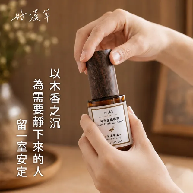 【heroherb 好漢草】好室淨境噴霧-艾草祈安-沉木祈定-空間噴霧2入組 (室內香氛-織品香氛-交換禮物)