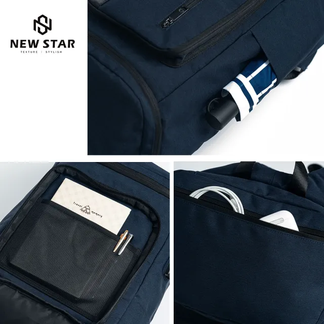 【NEW STAR】時尚機能防水包 多口袋收納後背包包 BK300(筆電包 電腦包 後背包)