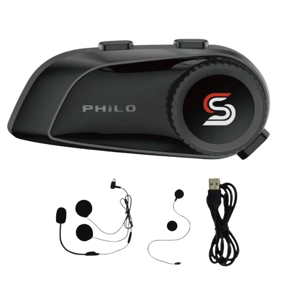 【Philo 飛樂】Jazz5s 1200Mah 2入組 全混音 安全帽藍牙對講耳機｜旋鈕版(藍芽安全帽/安全帽藍牙耳機)