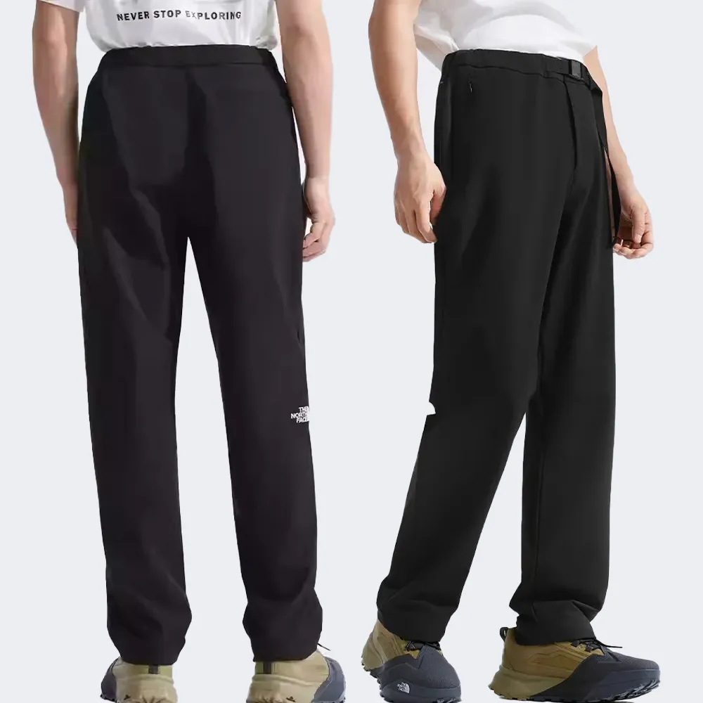 【The North Face】北面男款黑色吸濕排汗休閒長褲|8ET8JK3