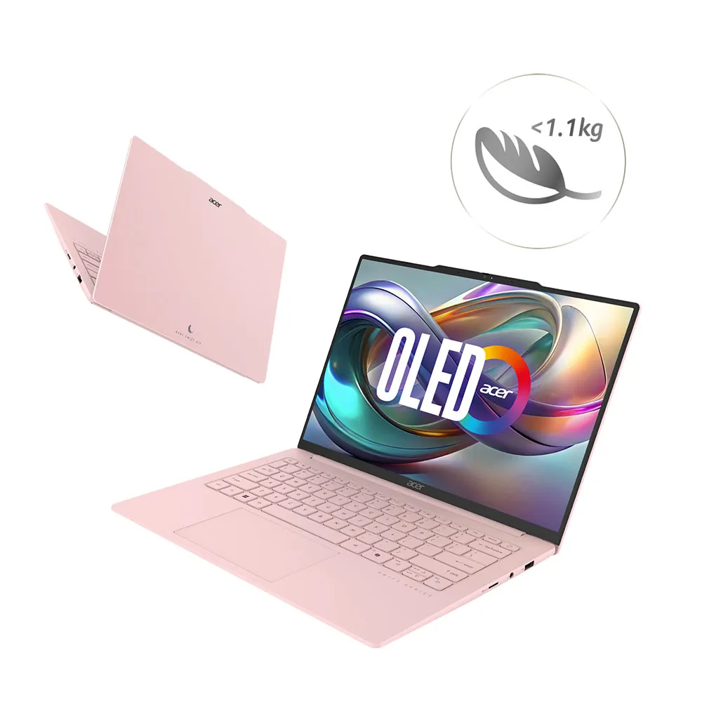 【Acer】微軟M365組★14吋極致輕薄3K OLED AI 筆電-粉(Swift Air/SFA14-71M-72Q2/Ultra 7-155H/32G/512G)