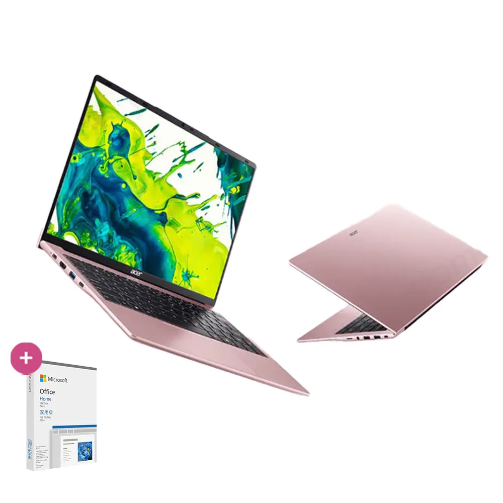 【Acer】Office2024★14吋R5輕薄效能-珠光櫻粉(Swift Lite/SFL14-41P-R8BH/R5-7430U/16G/512G/W11)