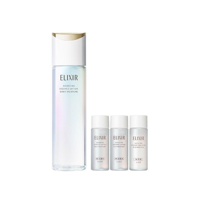 【ELIXIR 怡麗絲爾】明星彈潤水乳體驗組(清爽型/滋潤型任選) 化妝水+彈潤水18mlx2+彈潤乳液18ml