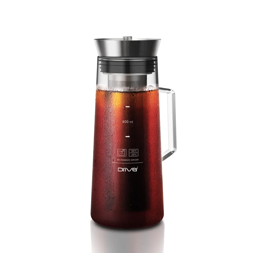 【Driver】冷熱兩用茶/冷萃咖啡壺-1000ml(冰滴咖啡 冰釀咖啡 冷水壺 泡茶壺 玻璃壺 咖啡器具 手沖咖啡)