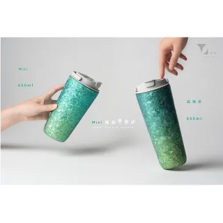 【Titanium 鈦造】純鈦跳跳杯 MiNi 晶鈦系列-羽霧銀 600ml (保溫瓶 鈦保溫杯 台灣鈦杯 鈦金屬 環保杯)