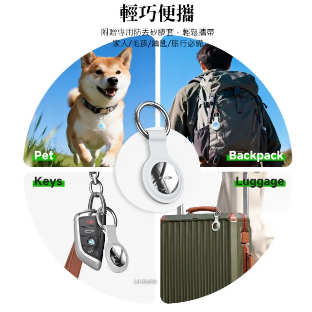 【AIDOGA】3入組 蘋果認證 Tag 全球定位器防丟器尋物追蹤器 (支援 Apple Find my)