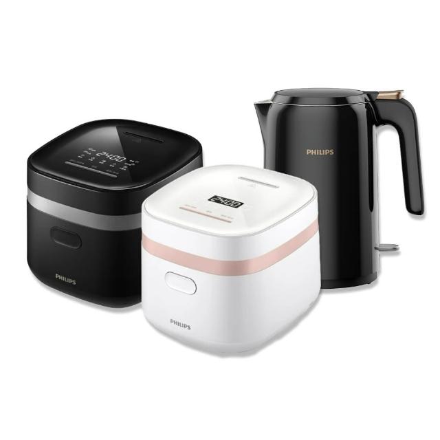 【Philips 飛利浦】迷你電子鍋-小香鍋+不鏽鋼快煮壺1.5L(HD3073+HD9389)