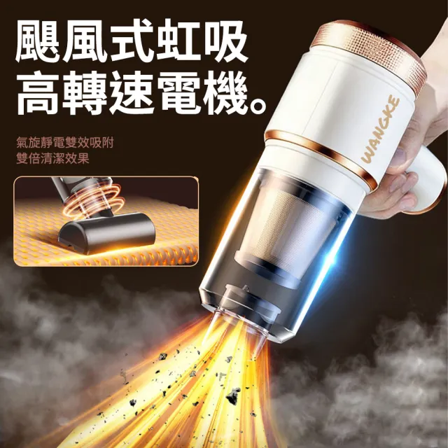 【WANGKE】無線吸塵器(迷你吸塵器 手持吸塵器 LED照明燈 吸塵器 無線小吸塵器 車用吸塵器 吸塵器)
