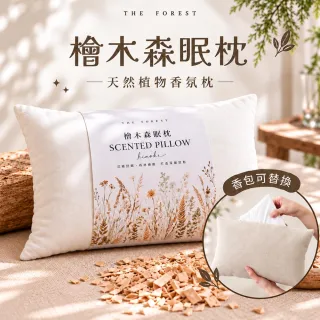 【The Forest 癒森林】檜木森眠枕禮盒 枕頭+天然檜木香氛包x2 ( 香氛枕/棉麻枕/生日禮物/送禮首選)