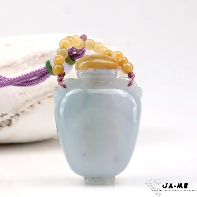 【JA-ME】天然A貨翡翠 冰種紫羅蘭加黃翡 鼻煙壺香水瓶項鍊