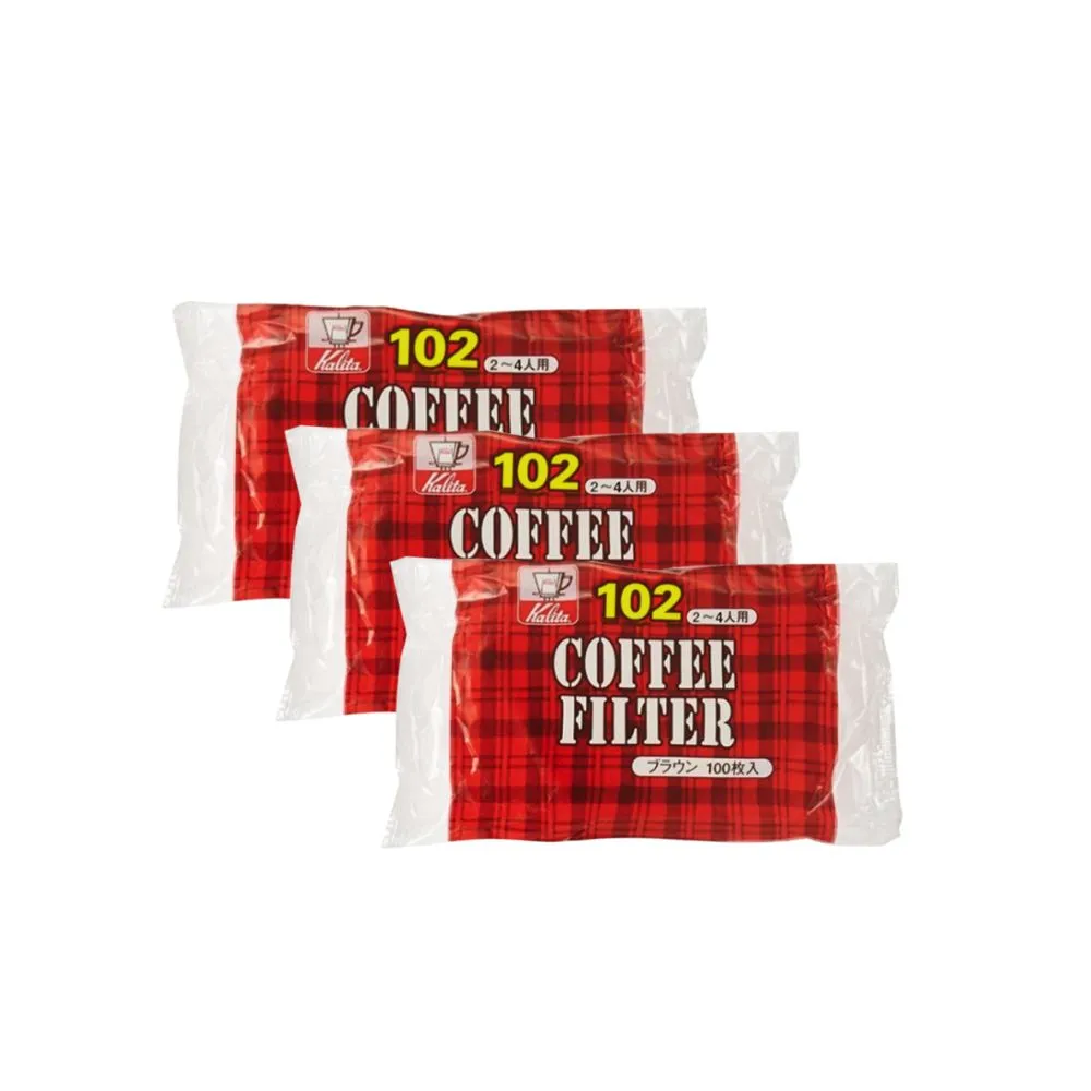 【Kalita】NK102 無漂白咖啡濾紙 2-4人份 100張x 3入組(咖啡濾紙 濾紙)