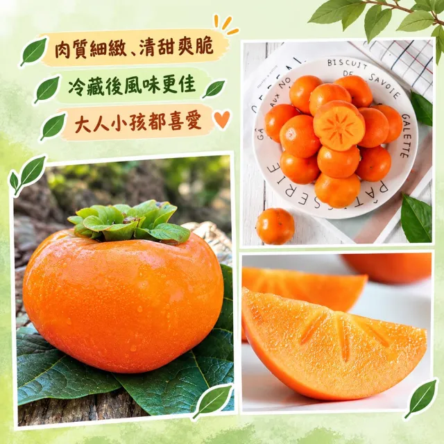 【初品果】達觀部落余大哥6A高山甜柿大禮盒15顆x1箱(每顆230g±10%_年節禮盒_產地直送)