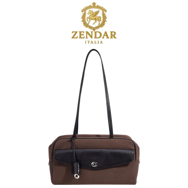 【ZENDAR】台灣總代理 頂級時尚運動肩背包 喬瑟芬系列 (紅咖色)