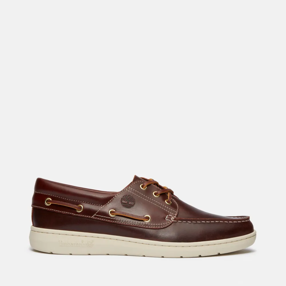 【Timberland】男款酒紅色三孔輕量帆船鞋(A6CXMEIW)