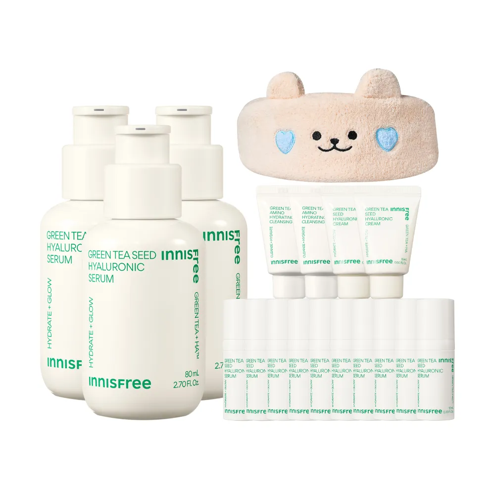 【innisfree】官方直營 綠茶籽玻尿酸保濕精華囤貨組(240ml / 補水神器)