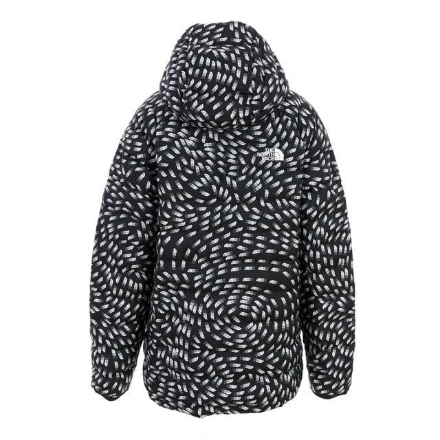 【The North Face】滿版漸層logo雙面 PERRITO 夾克(黑/白logo-XXL)