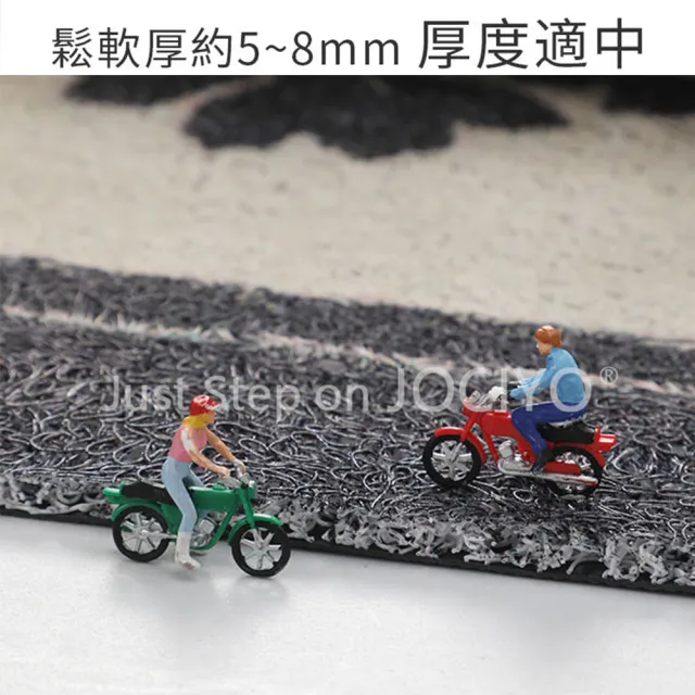 【JOCIYO 聚時柚】奶咖色系 絲圈刮泥踏墊60x40cm進門刮沙除塵落塵防滑 玄關地墊 門口腳踏墊 可剪裁