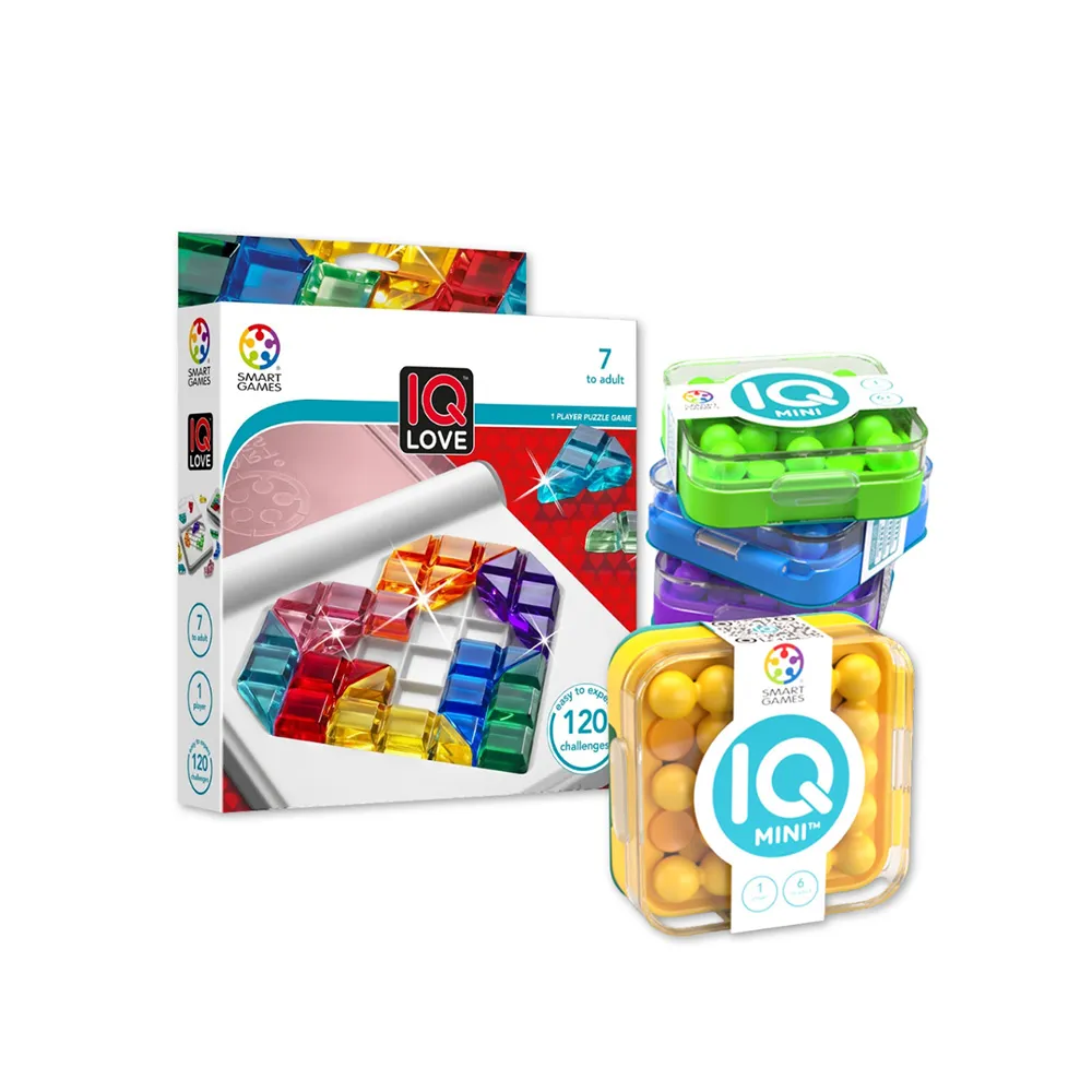 【Smart Games】熱銷口袋隨身遊戲:迷你IQ大挑戰+IQ愛心大挑戰