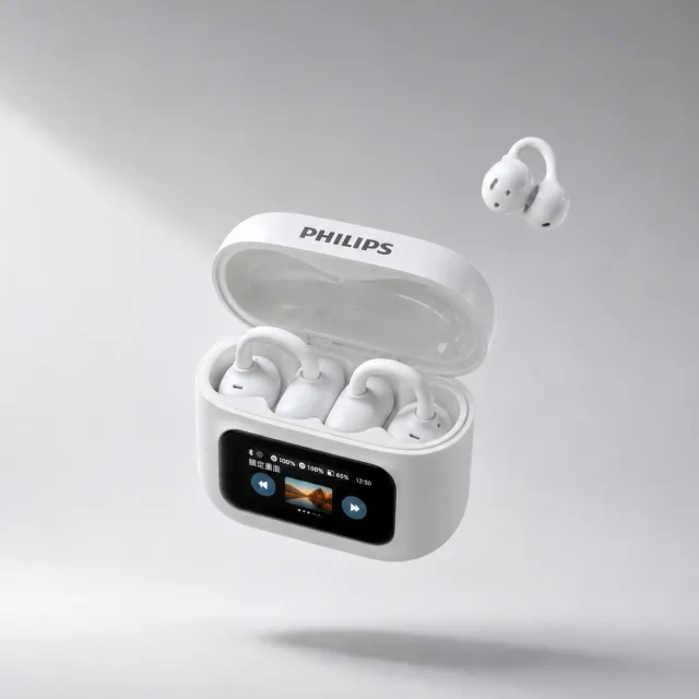【Philips 飛利浦】TAQ5030 免入耳秒快切 耳夾式耳機再升級！智慧觸控螢幕 舒適便捷 一機搞定！