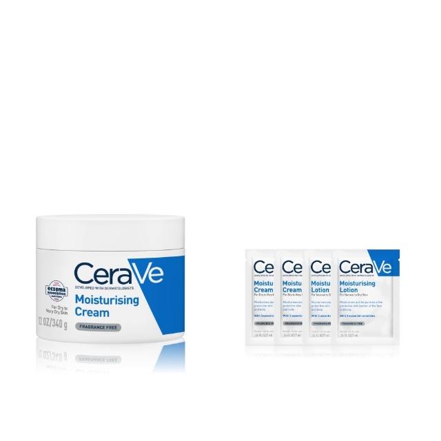 【CeraVe 適樂膚】momo限定組★長效潤澤修護霜 340g_A(臉部身體乳霜)