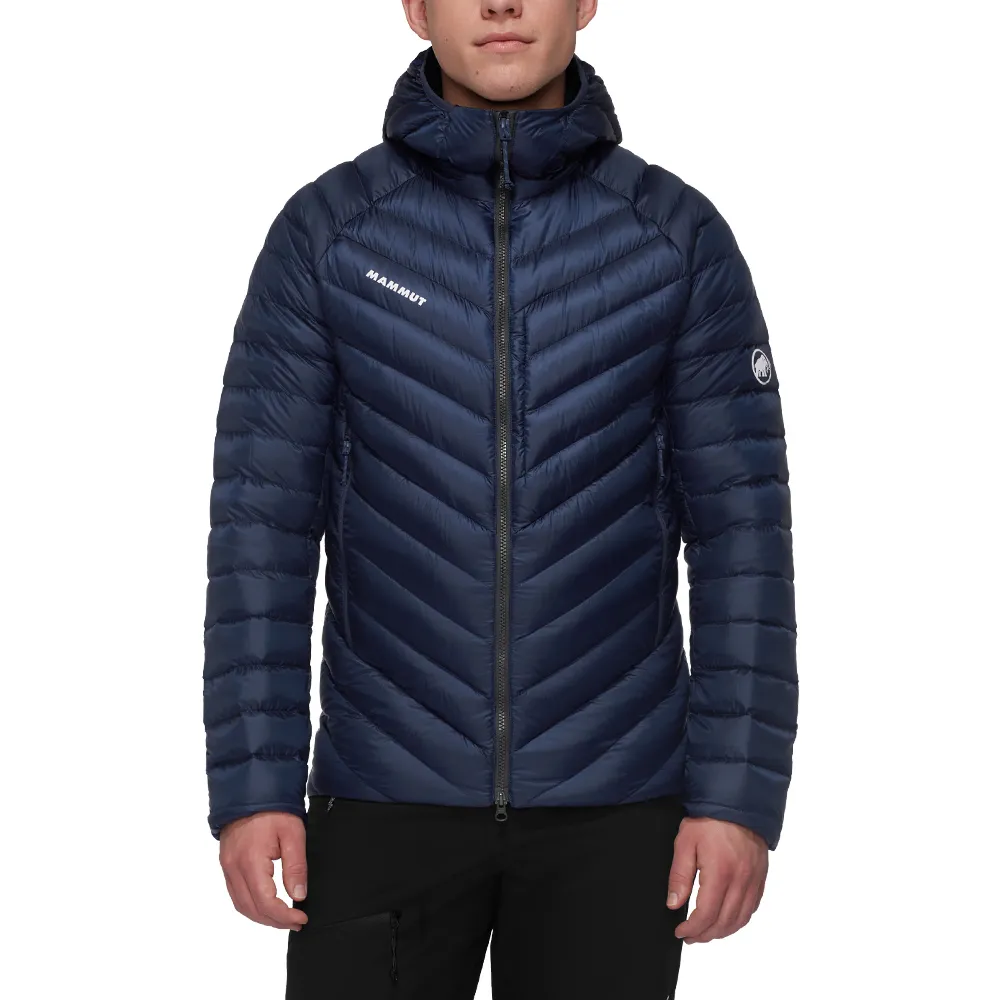 【Mammut 長毛象】Broad Peak IN Hooded Jacket AF 防潑水羽絨連帽外套 海洋藍/黑 男款 #1013-04460
