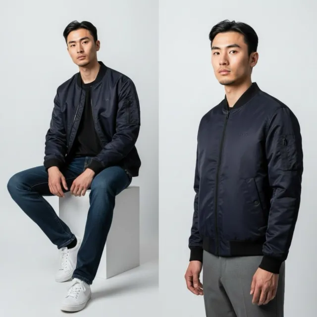 【HUGO BOSS】高質感 Hugo Boss 飛行外套 防潑水 雨果 博斯 舖棉 暗袋 夾克 無帽 外套(1346)