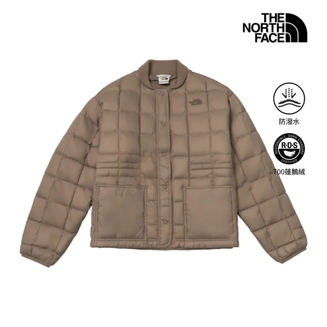 【The North Face】北面女款褐色DWR防潑水寬鬆羽絨外套｜8J6U2H9