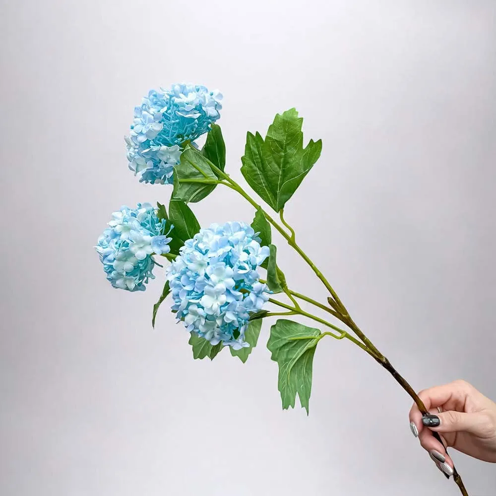 【Floral M】京都夏日繡球碎冰藍仿真花花材1入組(人造花/仿真花/假花/花藝DIY/裝飾花材)