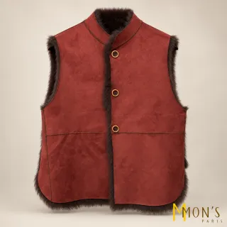 【MON’S】雙面穿兔毛背心(直)