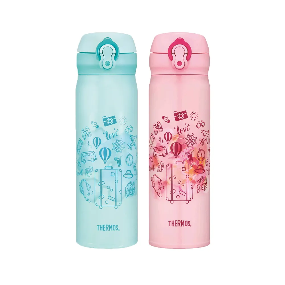 【THERMOS 膳魔師】惜福箱限定 輕量保溫瓶500ml+350ml+凱菲折疊杯350ml+350ml(轉)